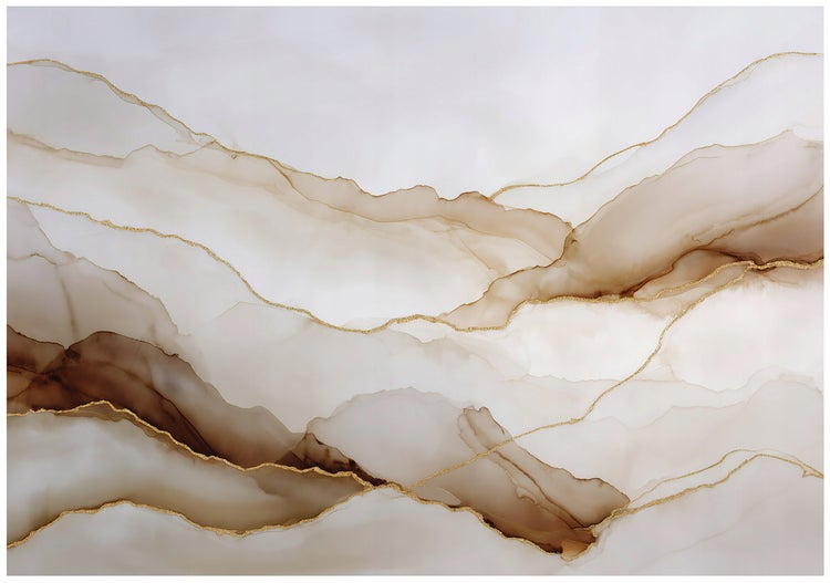 Abstraktes Wandbild mit braunen und goldenen Akzenten