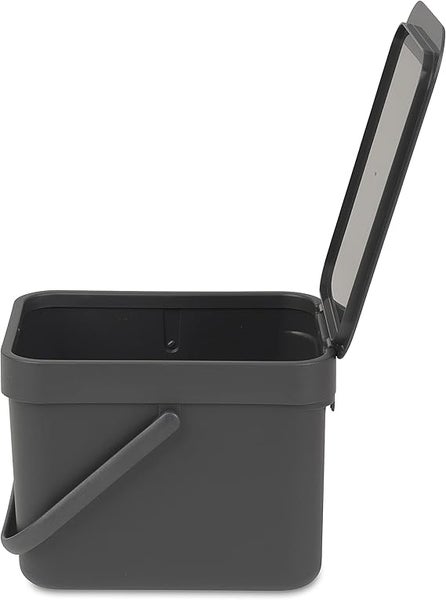 Brabantia Abfallsammler Mit Stay Open Deckel 6 Liter HxBxT 18 x 20 x 24,5 cm Kunststoff Dunkelgrau