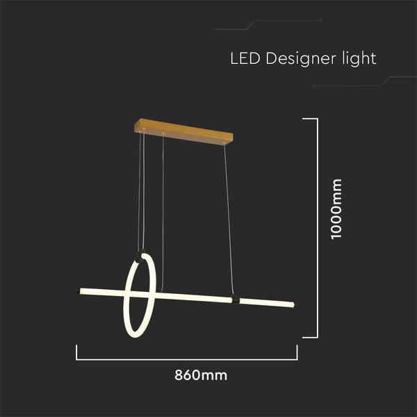 LED-Designleuchte mit den Maßen 1000 mm Höhe und 860 mm Breite