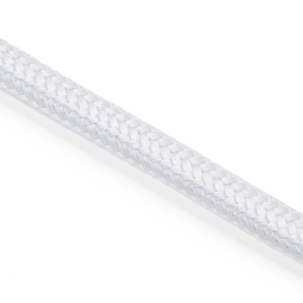 Extra dünnes Textilkabel, Weiß, Textilummanteltes Stoffkabel, Stromkabel dünn / 3-adrig 3x0,75mm , Meterware