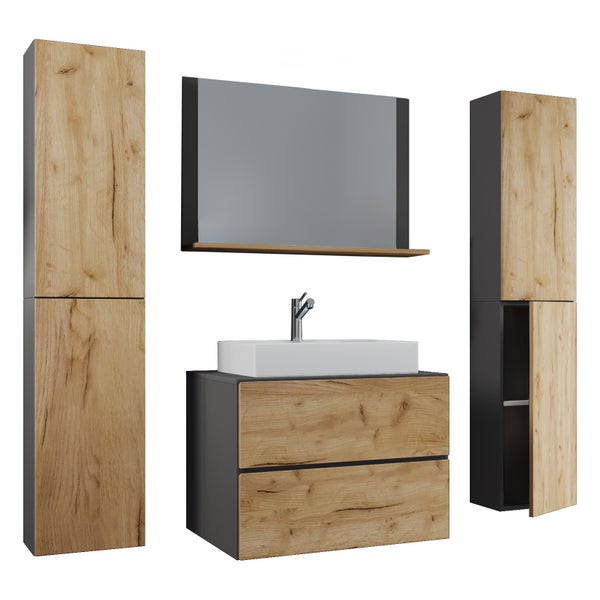 5-tlg. Waschplatz Waschtisch Lendas XL Schublade