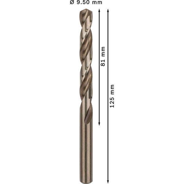 Bosch PRO Stainless Steel HSS-Co Spiralbohrer 9,5 x 81 x 125 mm - 2608585897