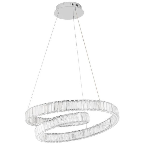 LED Pendelleuchte Conceto II in Chrom und Transparent 50W 4070lm