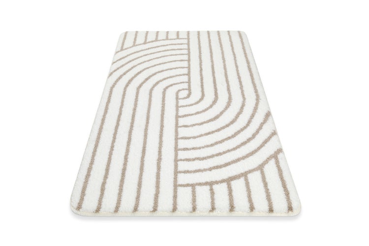 Badteppich Weiß Beige Hilda WECONhome Basics 70x120 cm