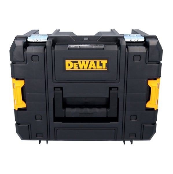 Werkzeugkoffer aus Kunststoff mit Tragegriff und DeWALT Logo.