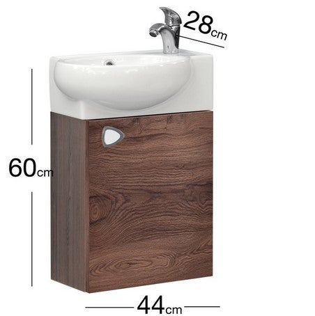 Gäste-Badmöbel-Set Kreariva Kleiner Waschbecken 44 x 28 Waschtisch und Spiegel