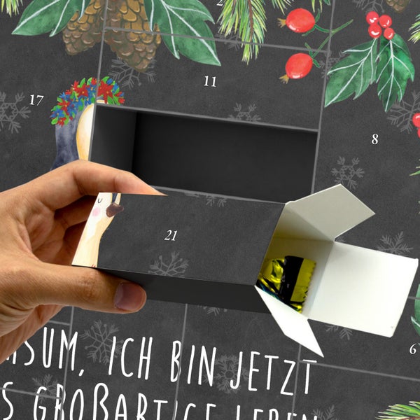 Mr. & Mrs. Panda Befüllbarer Adventskalender Pinguin Blumen - Schwarz