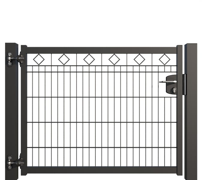 Metall Gartentor mit Rautenmuster