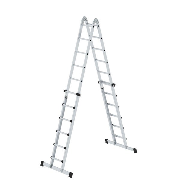 MUNK Teleskopleiter mit Traverse 4x6 Sprossen