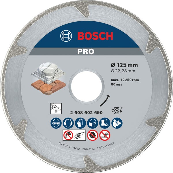 Bosch PRO Marble Diamanttrennscheibe 125 x 22,23 mm - 2608602690