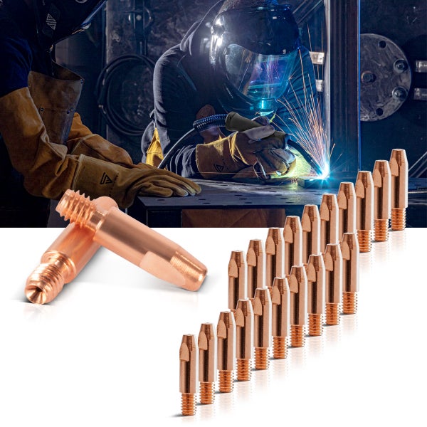STAHLWERK 2 x Stromdüsen AK25 MB25 Kontaktdüsen M6x28 1,0 mm MIG MAG