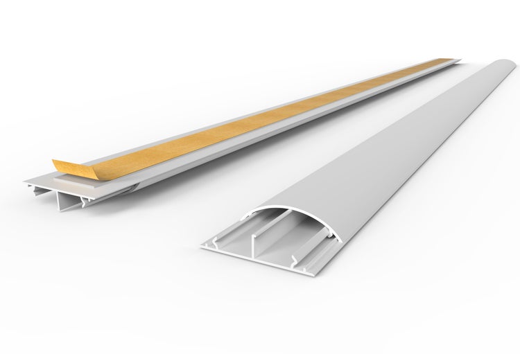 CILSON WDK5012SW Art.-Nr. 6700340 Kabelkanal 50 x 12 mm x 2.000 mm - Trittfest, selbstklebend mit Bodenbelochung, Weiß RAL 9010