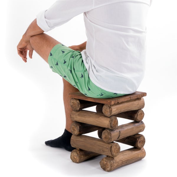 Hocker BLOCK 38 Teak Recyclingholz massiv 01 natur-vintage