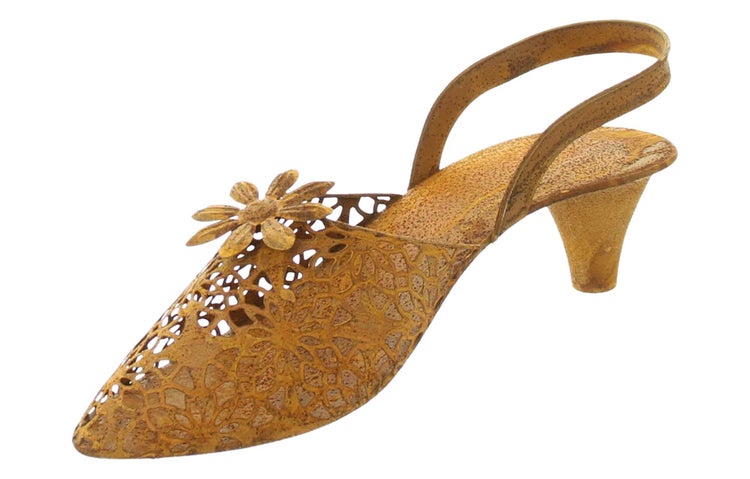FRANK FLECHTWAREN | Dekoschuh Flowers, METALL, 28 x 9 x 9 cm