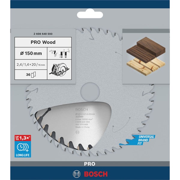 Bosch PRO Wood Kreissägeblatt 150 x 2,4 x 20 mm - 2608640593