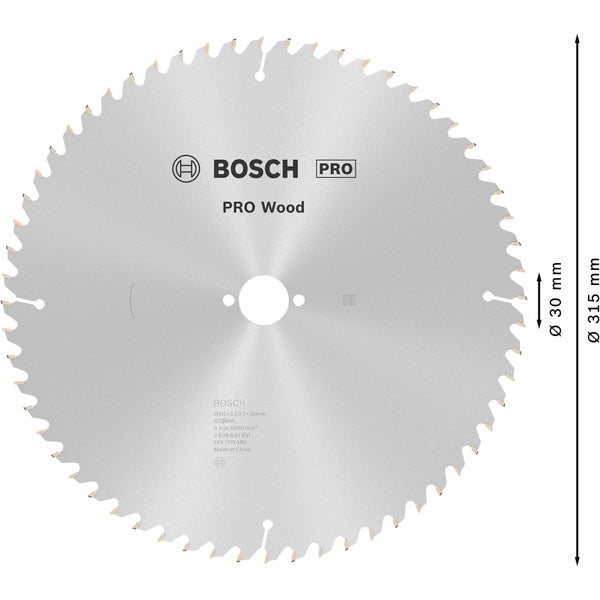 Bosch Pro Holzsägeblatt, 315 Millimeter Durchmesser