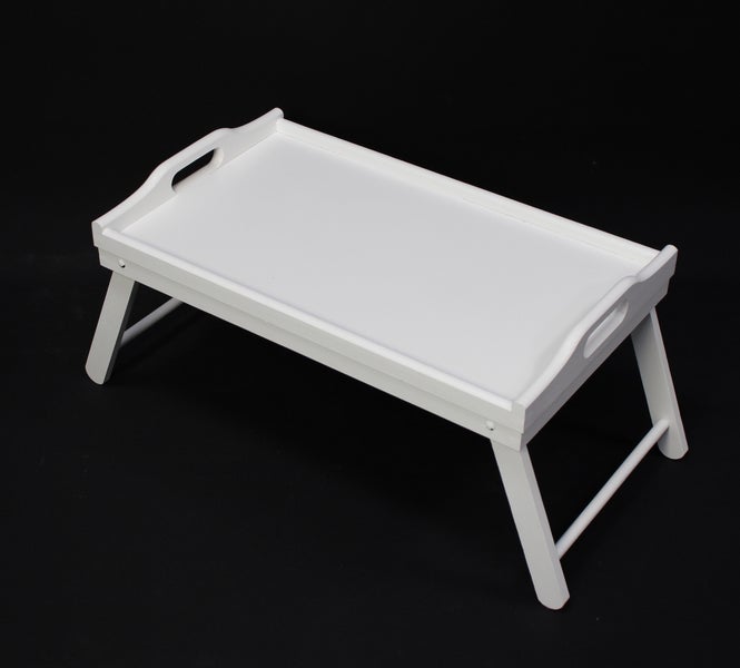 FRANK FLECHTWAREN | Tablett Simply White mit Füßen, HOLZ, 30 x 50 x 25 cm