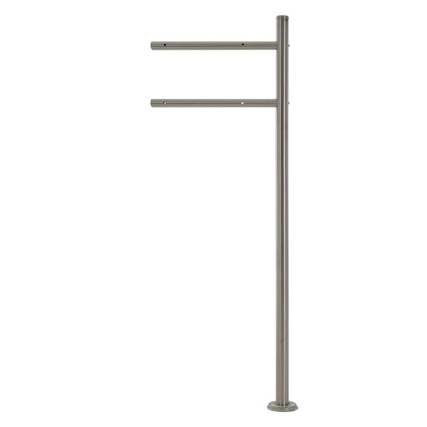 ECD Germany Standbriefkasten mit Zeitungsfach, Design Briefkasten mit Pfosten, Briefkastenanlage, Briefkastenständer 120 cm Silber Edelstahl, Postkasten 37x36,5 cm Anthrazit Schwarz–Marmoroptik Stahl