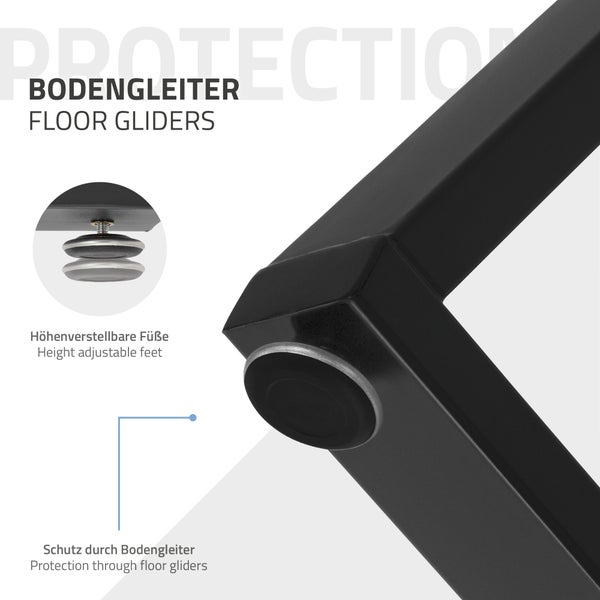 ML-Design 2 Stück Tischbeine 50xH71cm, Tischkufen X-Form, aus Stahl pulverbeschichtet, Schwarz, Industriedesign, Kufengestell für Esstisch/Schreibtisch, Tischgestell, Metall Möbelfüße für DIY-Projekte
