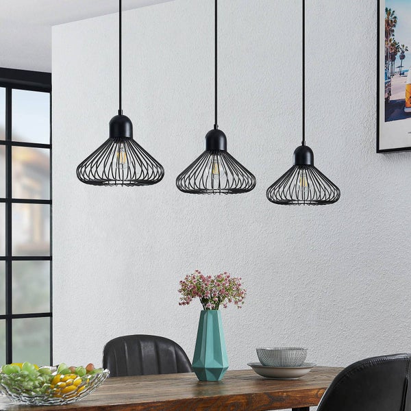 Lindby Pendelleuchte Metehan in Schwarz aus Metall (3 flammig, E27) - Deckenlampe Esstischlampe Hängelampe Hängeleuchte Wohnzimmerleuchte