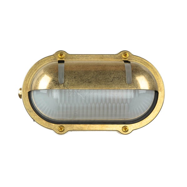 Ovale Schiffslampe mit Messinggehäuse