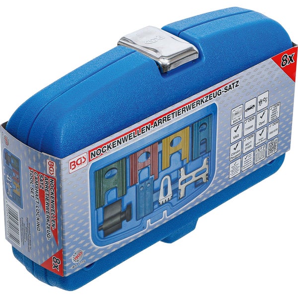 Werkzeugsatz für Bremskolbenrückstellung in blauem Werkzeugkoffer