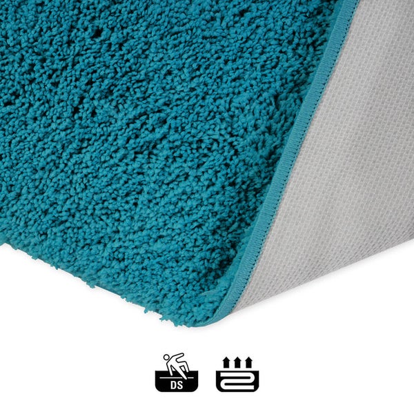 FLOORDIREKT Badematte Sky Soft - Reckteckig - Rutschhemmende Rückseite - Türkis - 50 x 80 cm