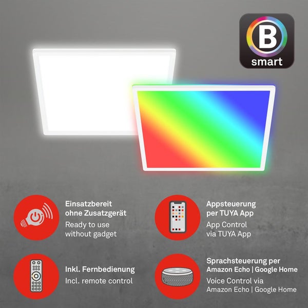 LED Deckenleuchte Smart RGB Bluetooth WiFi Fernbedienung Alexa weiß 22W Briloner