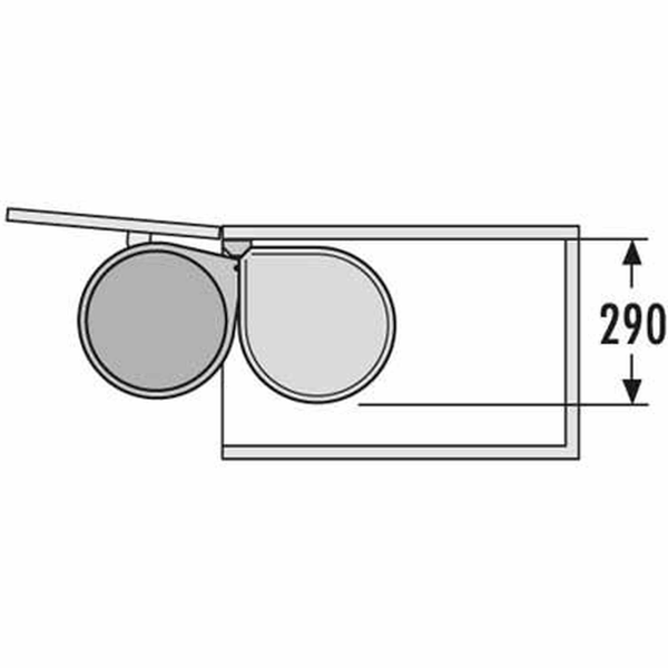 Hailo Einbau-Abfallsammler MONO 40/2 15 L. weiß 290x304x365mm autom.Dreh-Kipp-Deckel