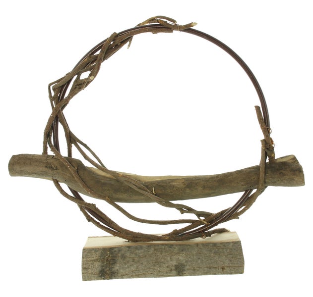FRANK FLECHTWAREN | Dekoring Natural, HOLZ, METALL, ca. 39 x 7 x 32 cm