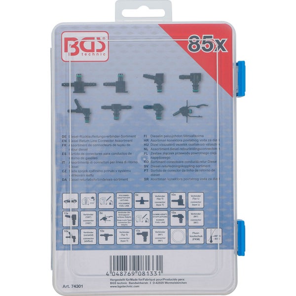 BGS Diesel-Rücklaufleitungsverbinder-Sortiment 85tlg. - 74301