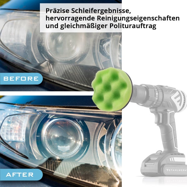 STAHLWERK Scheinwerfer Reparatur Set 41teilig Polierset Scheinwerferaufbereitung