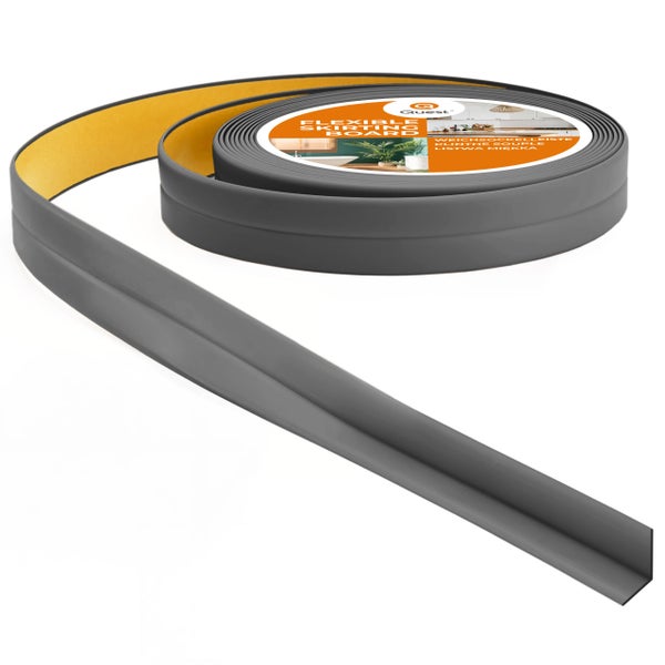 Quest Weichsockelleiste Selbstklebend 10 x 10 mm, PVC, Flexibel, Dunkelgrau, 5 Meter