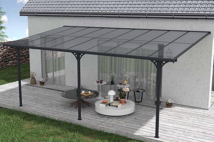 Terrassenüberdachung Carport KLEO 550L300 Aluminium Grau