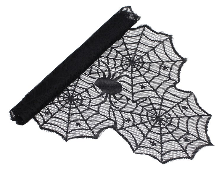 Tischläufer mit Spinnennetz Muster für Halloween Dekoration