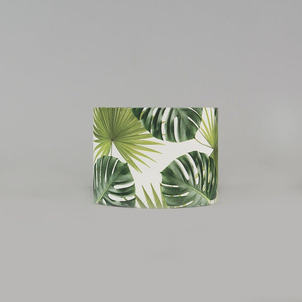 Baumwoll-Lampenschirm Blattdesign Rund 20/20/15 - Leaf