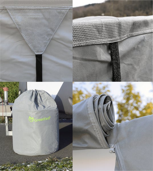 GreenYard® Wohnmobil Schutzhülle Größe M 610 x 235 x 275 cm Schutzhaube Ganzgarage Garage Abdeckplane Campingmobil