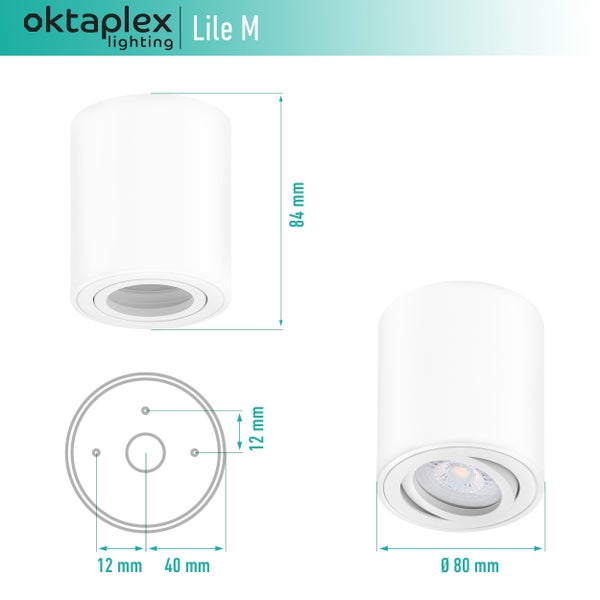 Oktaplex LILE M Weiß Aufbaurahmen 6 Stück