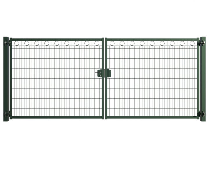 Doppelflügeltor mit Gitterzaun