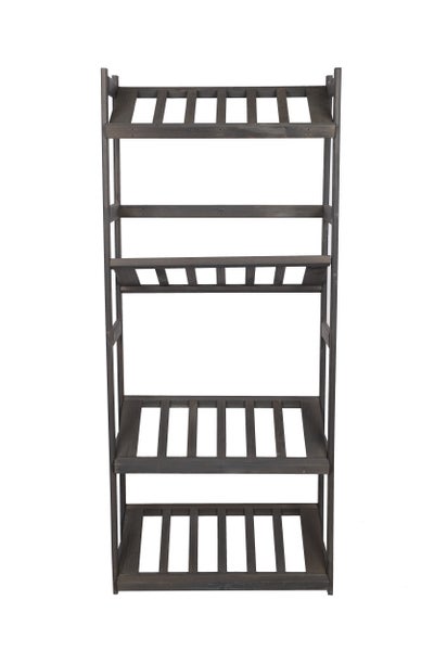 PROREGAL Getränkekistenregal SPREEWALD HxBxT 163x70x33cm 4 Ebenen Massives Kiefernholz Grau geölt