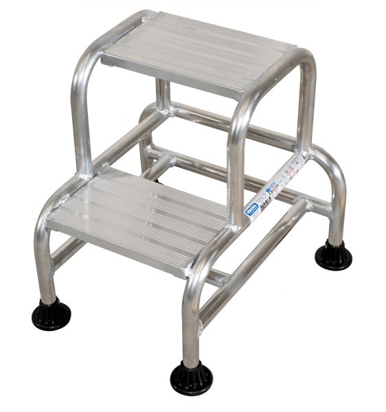 Aluminium Trittstufe mit zwei Stufen und rutschfesten Füßen