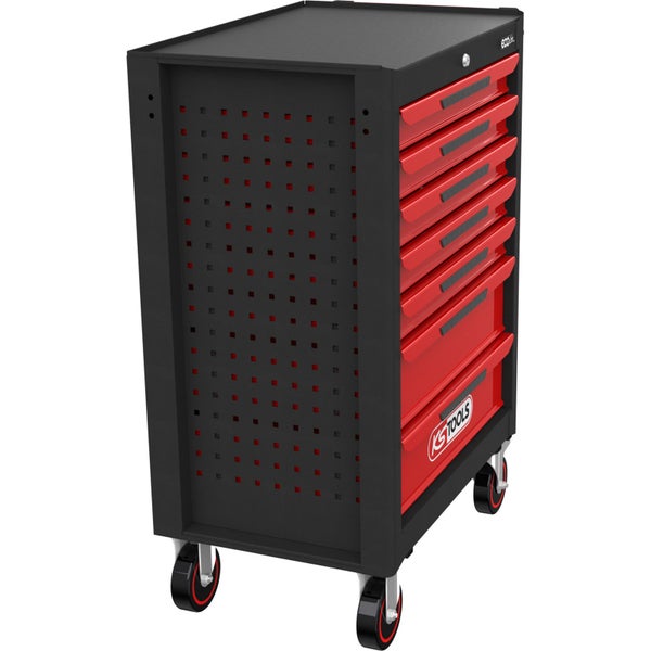 Werkstattwagen mit sieben Schubladen und KS Tools Logo