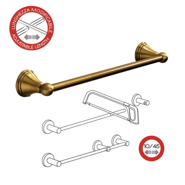 45cm breite Handtuchstange Bronzeoptik | Rosa