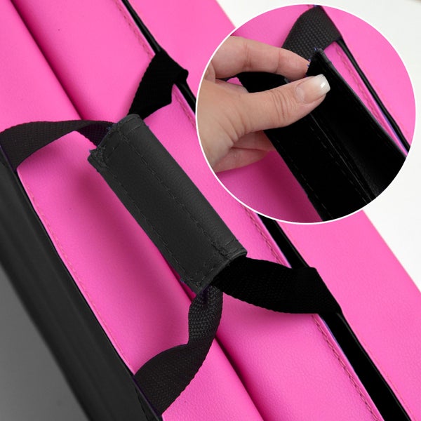 180x60 Klappbare Gymnastikmatte - 5cm dicke Turnmatte Pink Schwarz