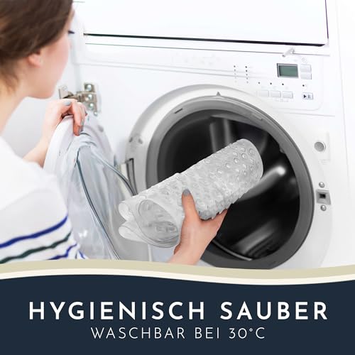 Homerella Badewannenmatte rutschfest Hautsensitiv 88x39cm, INKL. AUFHÄNGUNG | Antirutschmatte Badewanne BPA frei | Duschmatte schimmelresistent & maschinenwaschbar | Badematte rutschfest