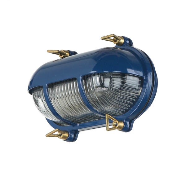 Ovale Schiffslampe mit Metallgehäuse und Klarglasabdeckung