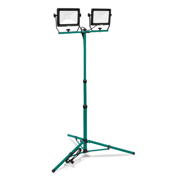 VONROC Baustrahler LED mit Stativ - LED Arbeitsstrahler höhenverstellbar [Einzeln Dreh- und Schwenkbar] Arbeitsleuchte für den Innenbereich [IP65 Schutz] (2x 50W)