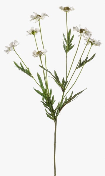Künstlicher Freesienzweig mit violetten Blüten und Knospen aus Textilmaterial.