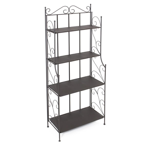 FRANK FLECHTWAREN | Metallregal Toskana, METALL, Breite 60 cm, Tiefe 30 cm, Höhe 155 cm, einfacher Klappaufbau, Lieferung nur innerhalb von Deutschla