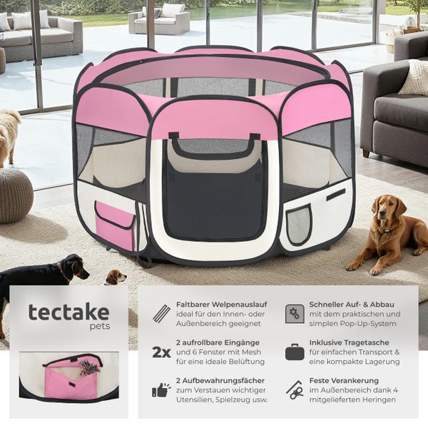 Faltbares Welpengehege mit Mesh-Fenstern und Tragetasche für den Innen- und Außenbereich